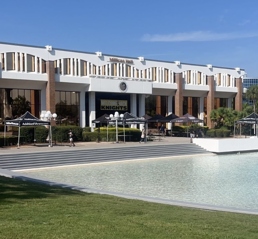 The “Reflection Pond” At UCF welcomes incoming Knights to fall 2024 move in day. 
